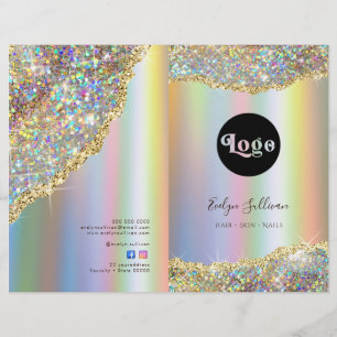 Brochure du menu du service de parties scintillant