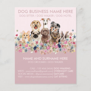 Brochure du service de pose pour chien rose mignon