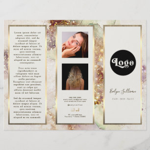 Brochure élégante Aquarelle Or