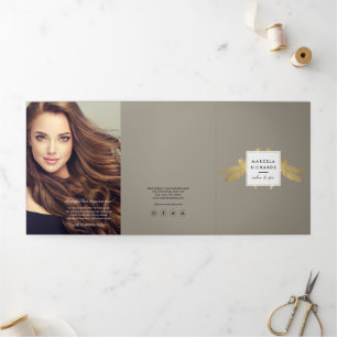 Brochure Elégante Faux Gold Dragonfly Duo Taupe