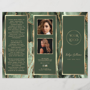 Brochure élégante Sage Green Gold Agate