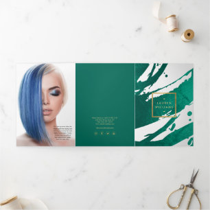 Brochure Emerald Green Brushstrokes