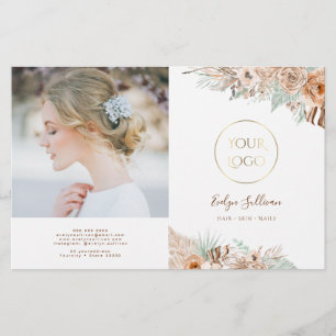 brochure en beige tropical et beige menthe