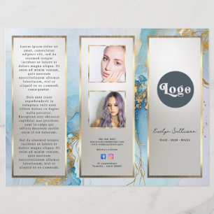 brochure en marbre bleu
