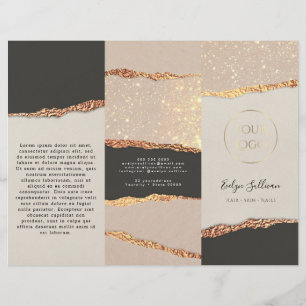 Brochure en papier brillant noir or