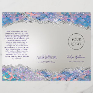 Brochure fausse feuille de paillettes de sirène