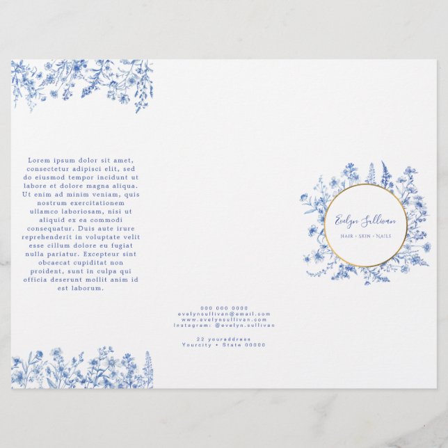 Brochure fleur sauvage bleu français (Devant)