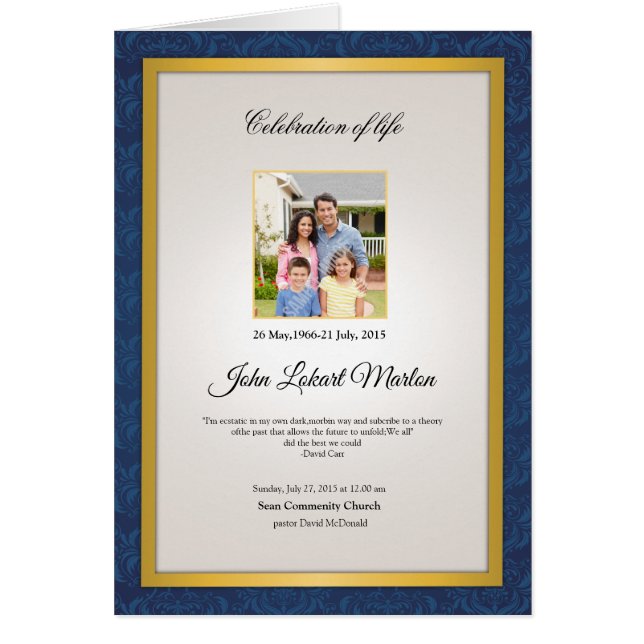 Brochure funèbre de modèle (Devant)