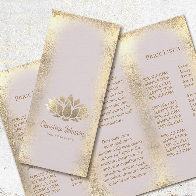 brochure logo lotus en feuille d'or faux (Créateur téléchargé)