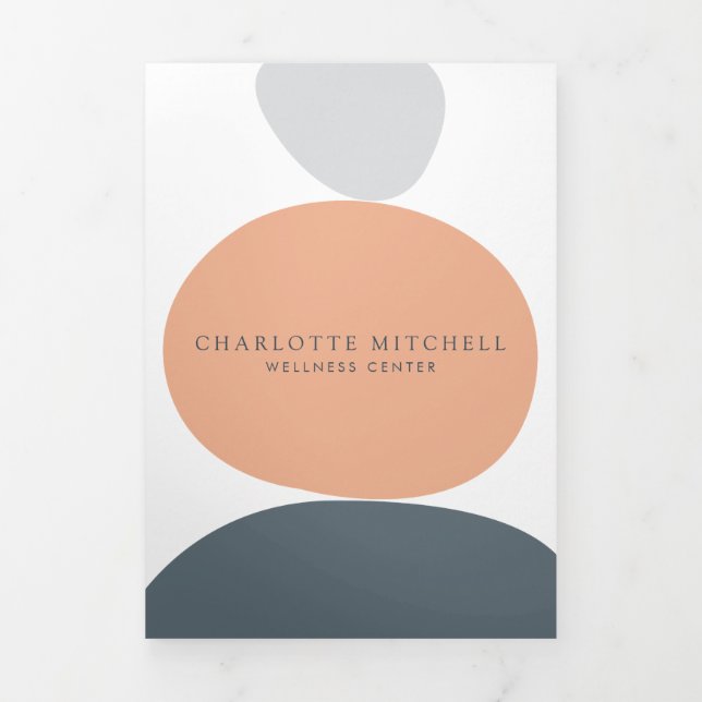 Brochure moderne Abstraite Stones Zen Peach Wellne (Page de couverture)