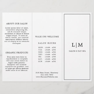 Brochure monogramme minimaliste pour trois entrepr