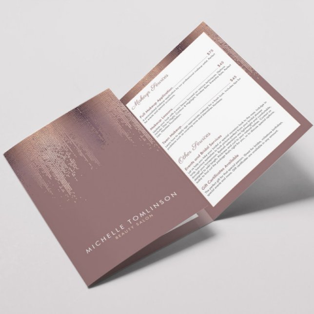 Brochure Motif Luxe Rose Gold Confetti Rain (Créateur téléchargé)