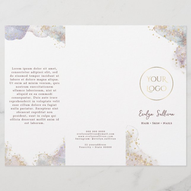 Brochure parties scintillant aquarelle (Devant)