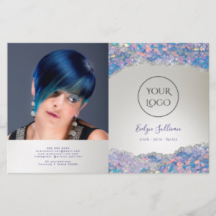 Brochure pliante à faux feuil de paillettes de sir