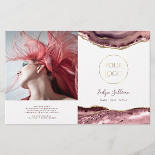 Brochure pliante d'agate rose Dusty