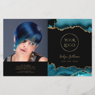 Brochure pliée d'agate turquoise