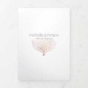 Brochure rose Gold Sea Fan Coral Design d'intérieu