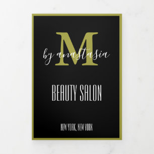 Brochure Salon Monogram Photo Black Gold