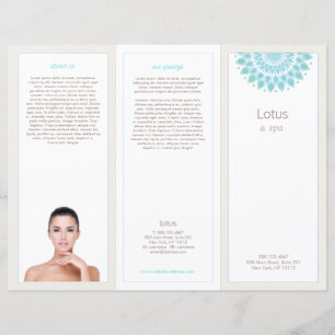 Brochure Spa Lavender Lotus Mandala Salon Tri-Fold