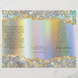 Brochure sur feuille de parties scintillant Faux