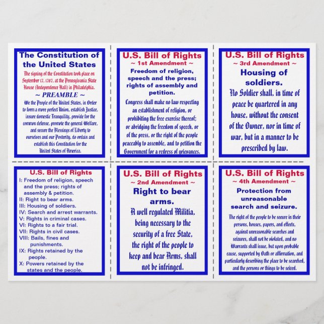 Brochure sur la Déclaration des droits des États-U (Devant)