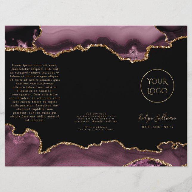 Brochure sur le mauve foncé et l'agneau doré (Devant)