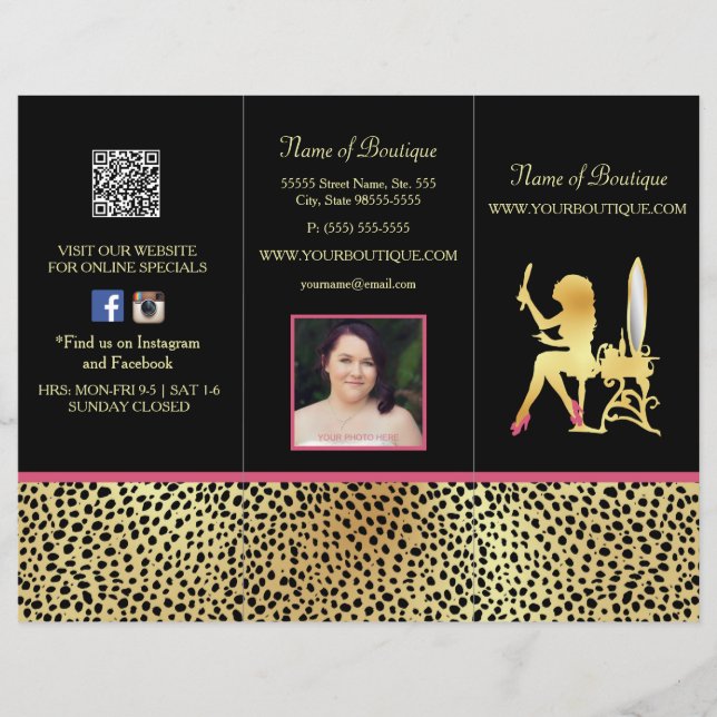 Brochure sur le prix de l'or rose Cheetah triplée (Devant)