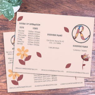 Brochure sur le tarif à trois volets floraux pour 