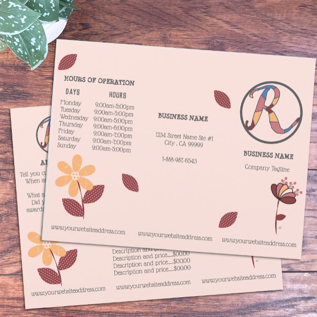 Brochure sur le tarif à trois volets floraux pour  (Créateur téléchargé)