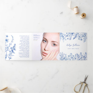 Brochure triplée fleur sauvage bleue française