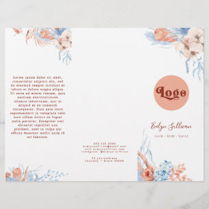 Brochure tropicale bleue et pêche