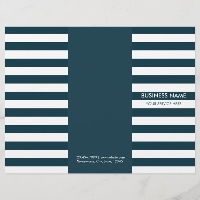 Brochures à trois volets bleu marine moderne (Devant)