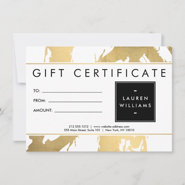 Brochures Abstraites Faux Gold sur carte cadeau bl (Devant)