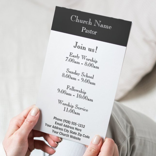 Brochures de connexion de l'église noire moderne (Modern Black White Church Connection Brochures)