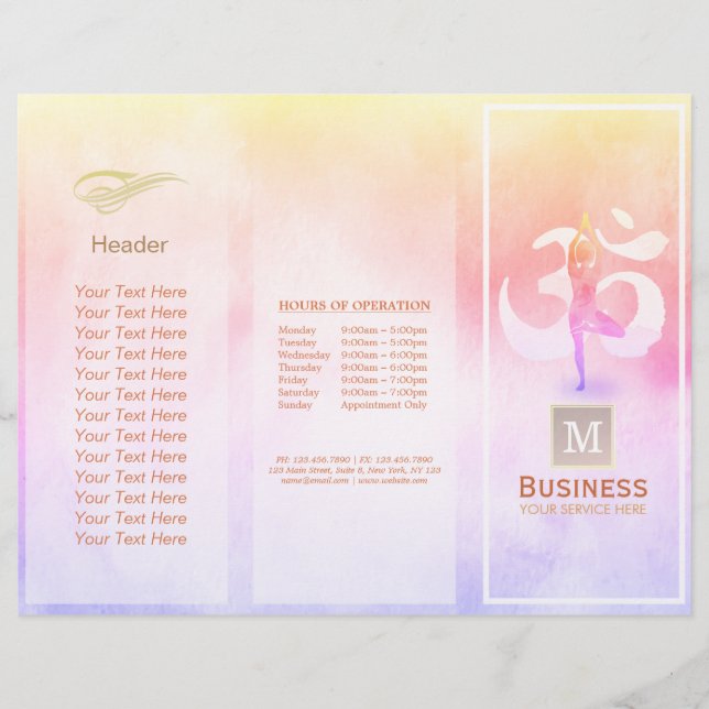 Brochures de massage de yoga à trois volets Pose d (Devant)
