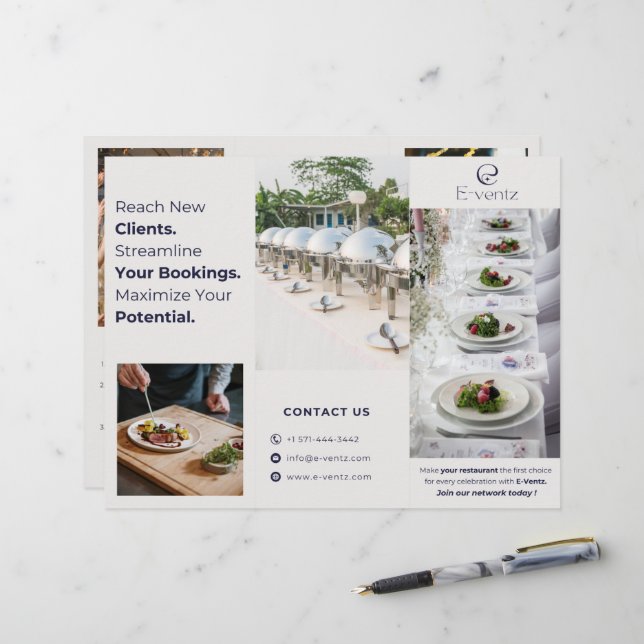 Brochures d'événements marketing professionnels (Devant/Arrière en situation)