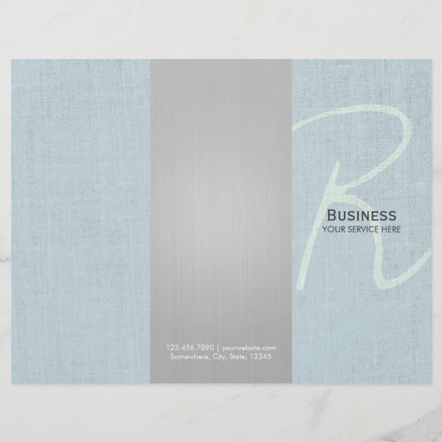 Brochures Monogrammes Faux Linen Tri-Fold (Devant)