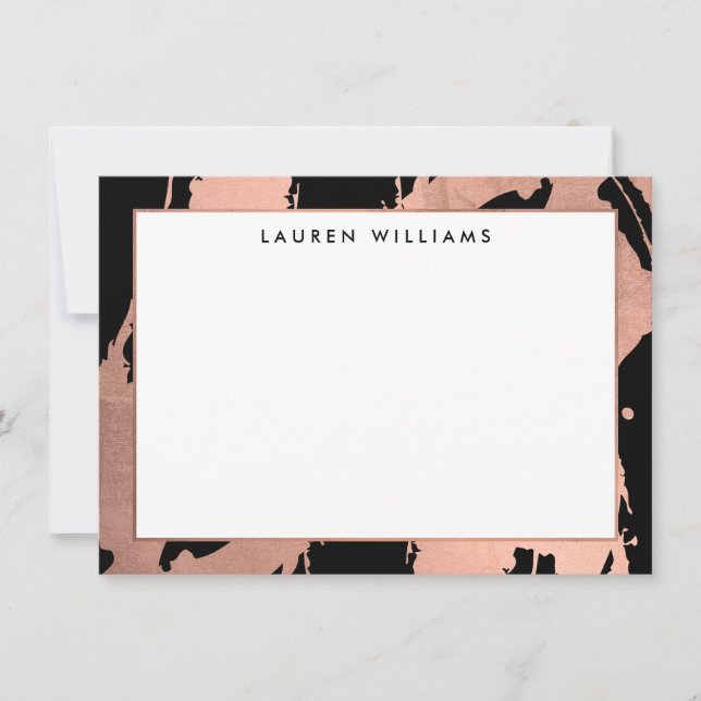 Brochures or Rose Abstrait sur carte Black Note (Devant)