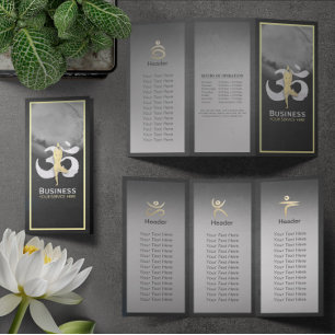 Brochures Studio De Yoga Tri-Fold Méditation Pose 