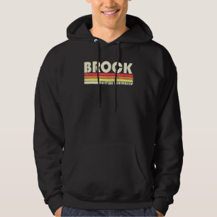 Brock Surname Retro Vintage 80s 90s Birthday Reuni Hoodie