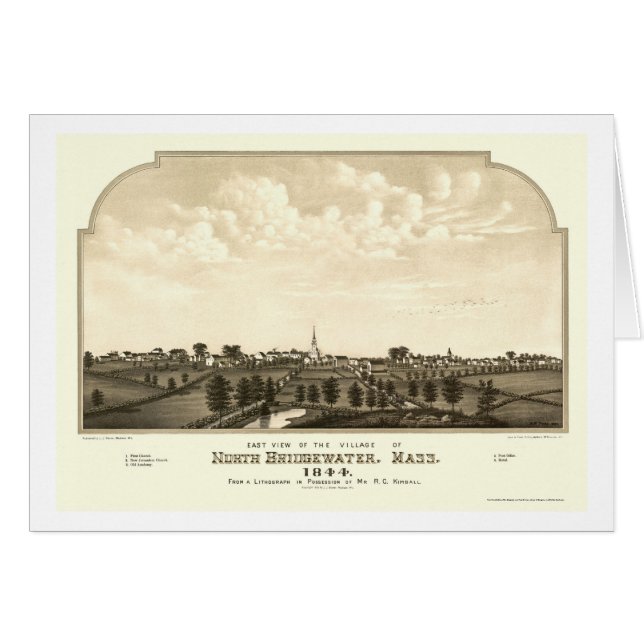 Brockton, MA Panoramic Map - 1844 (Front Horizontal)