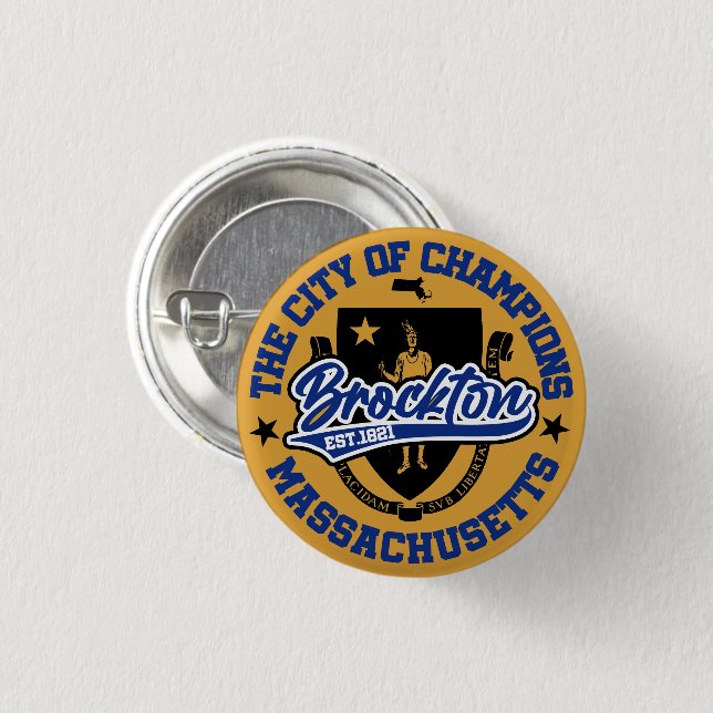 Brockton,Massachusetts 1 Inch Round Button (Front & Back)