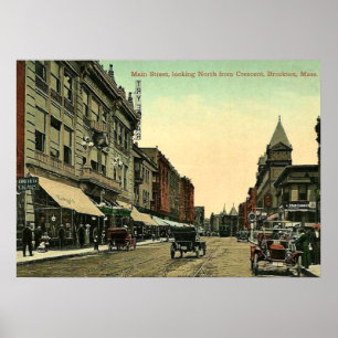Brockton, Massachusetts, vintage 1910 photograph Poster