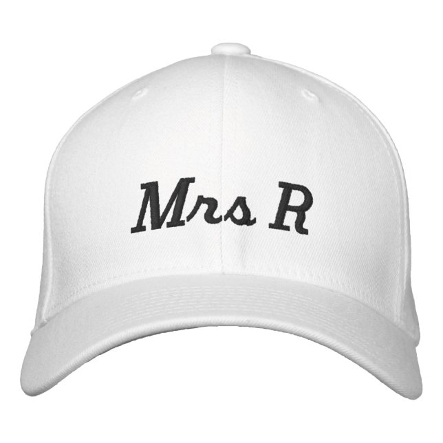 Brodé Mme Initiale Casquette de baseball Bachelore (Devant)