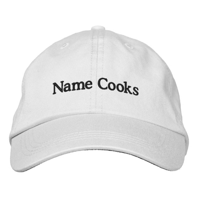 Brodé (Votre Nom) Cuisiniers Casquette (Devant)