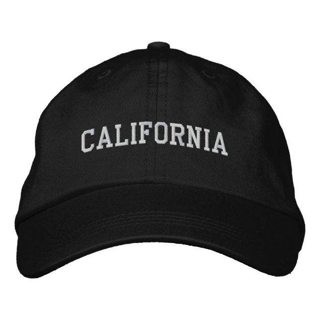 Brodée Californie Brodé Casquette réglable noir (Devant)