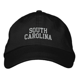 Brodée Carolina Sud brodé Casquette ajustable noir