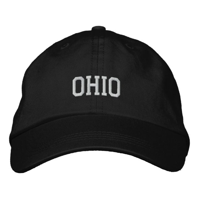 Brodée Casquette ajustable brodé de l'Ohio noir (Devant)