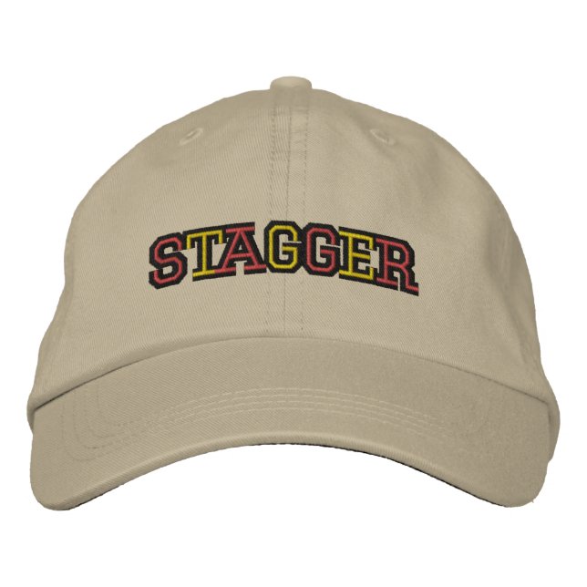 Brodée Casquette ajustable Stagger Mens Khaki (Devant)