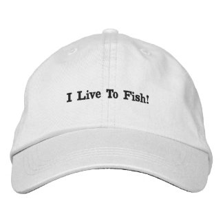 Brodée Casquette Baseball I Live To Fish